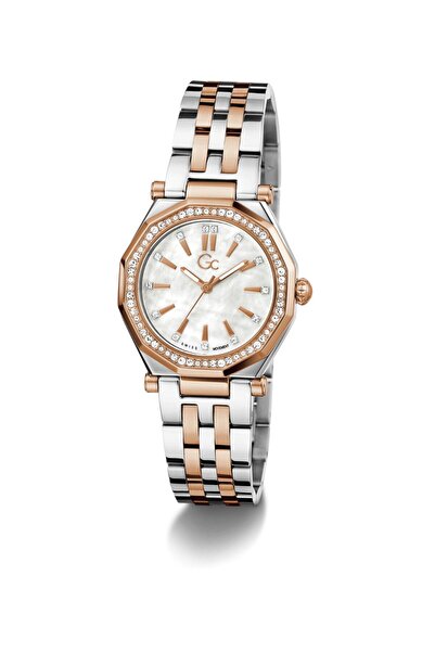Guess Gc Specials Women S 763 Mvmt White Dail 10 Amt Silver Rose Gold Stainle...