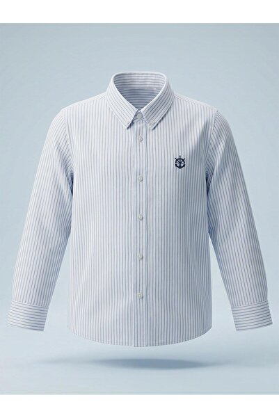 Civil Boys Смугаста сорочка для дітей 10-13 років - Синя 10-11 років