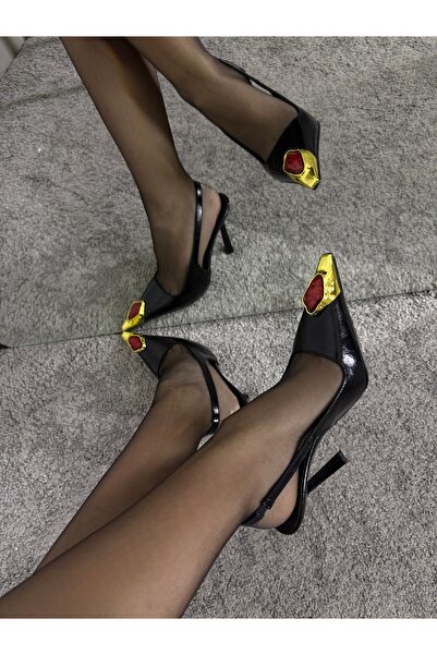 MYVOLANTE Pantofi cu toc clasici de damă negri