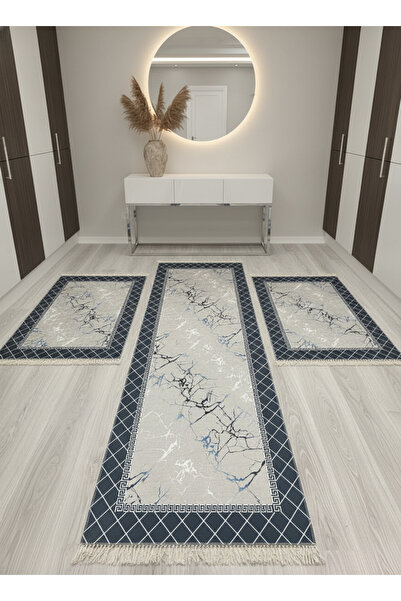 ALLGELSİN Yatak Odası Halısı Seti 3 'lü Yatak Odası Halı Takımı 2 Adet 80x150...