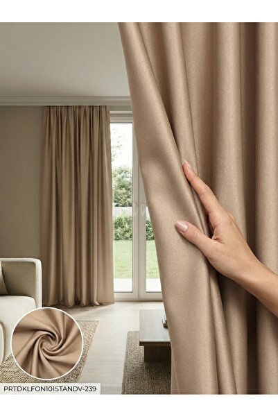 LEVENT ÖZEL PratikFon Armül Dokuma Fon Perde 140en260boy cm Hazır Dikili