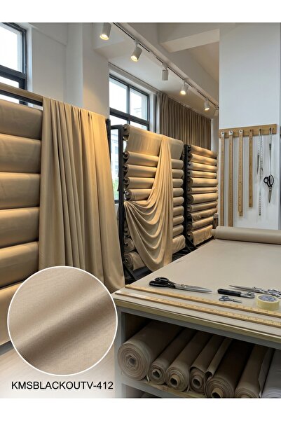 LEVENT ÖZEL Blackout Çift Taraflı Saten Dokuma Fon Perdelik Kumaş 100en300boy