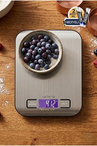 valletta Okavango Pil Hediyeli Mutfak Terazisi Dijital Tartı Hassas Lcd Ekran...