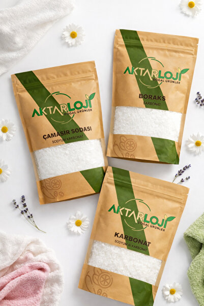 aktarloji 3’lü Doğal Temizlik Seti (500 Gr Boraks, 500 Gr Çamaşır Sodası, 500...