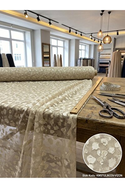 LEVENT ÖZEL Raşel Jakar Desenli Tül Perdelik Kumaş 100en300boy