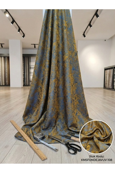 LEVENT ÖZEL Jakar Desenli Dokuma Fon Perdelik Kumaş 100en300boy