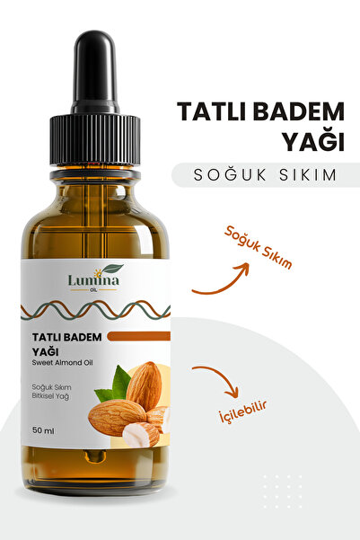 LUMİNAOİL Tatlı Badem Yağı 50 Ml %100 Saf ve Doğal (Sweet Almond Oil)