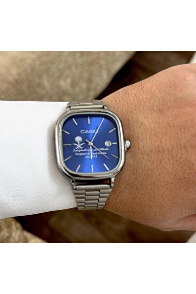 Zarif ساعة يد CS كا ســيو رجالي LTP سير ستيل فضي بمينا مزين بشعار الممكلة