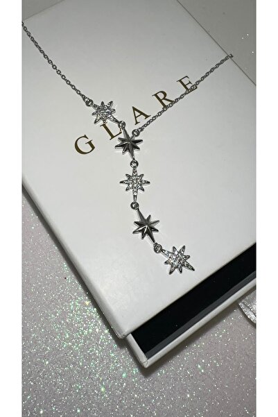 GLARE JEWELRY CO قلادة ستار نورث موديل واي من الفولاذ المقاوم للصدأ بتصميم 40...