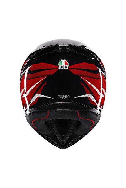 AGV K1 S Lion Siyah Kırmızı Beyaz Konfigürasyonlu Kapalı Kask