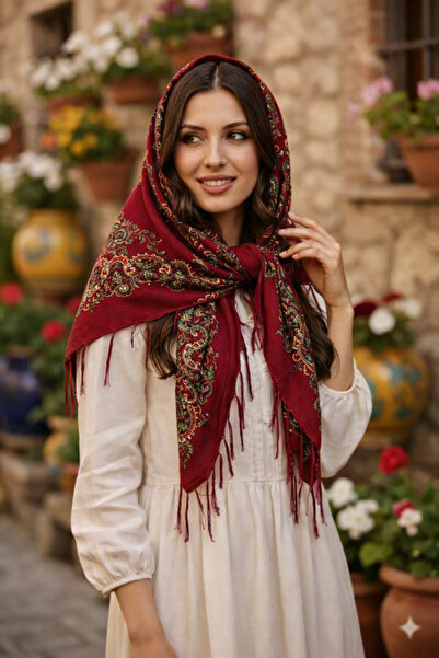 moda nokta Mardin Yöresel Hamavi Püskül Şal mor rengi