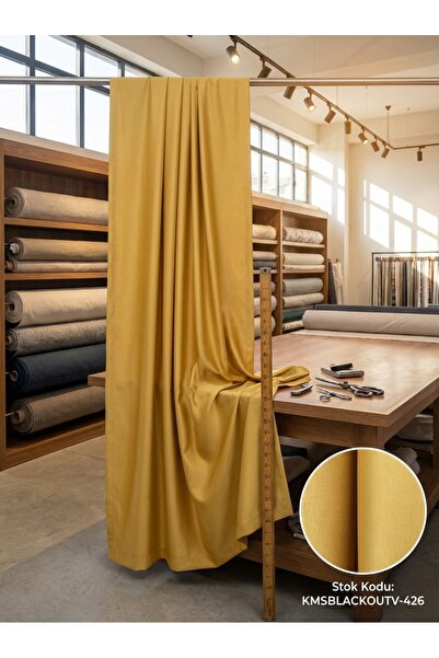 LEVENT ÖZEL Blackout Çift Taraflı Saten Dokuma Fon Perdelik Kumaş 100en300boy