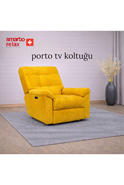 Smarto relax Porto Comfort Elektrikli TV Koltuğu – Kademeli Sırt, Bukle Polye...