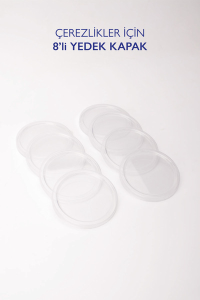 EMAYlab 8’li Yedek Mika Kapaklar – Emaye Çerezlik, Kahvaltılık, Reçellik, Zey...