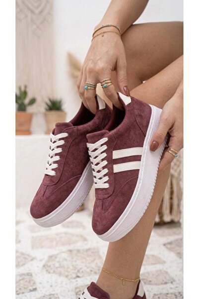 marinarosse Women's Mona Burgundy Suede Lace-Up Orthopedic Light Sole Casual ...