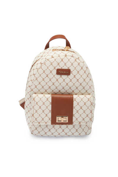Tergan Bej Print Kadın Sırt Çantası - S1SR00079611-S7G