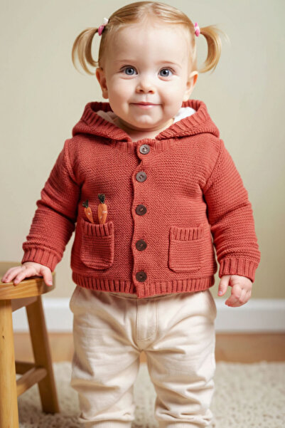 Boboli Baby Girl Carrot Embroidered Jacket