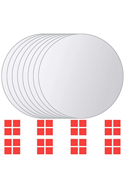 Concept Plăci de oglindă rotunde, sticlă, 8 buc