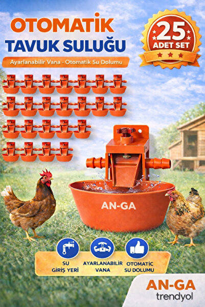 AN-GA AVM Otomatik Akıllı Tavuk Civciv Suluğu 25 Adet Hindi, Ördek, Güvercin