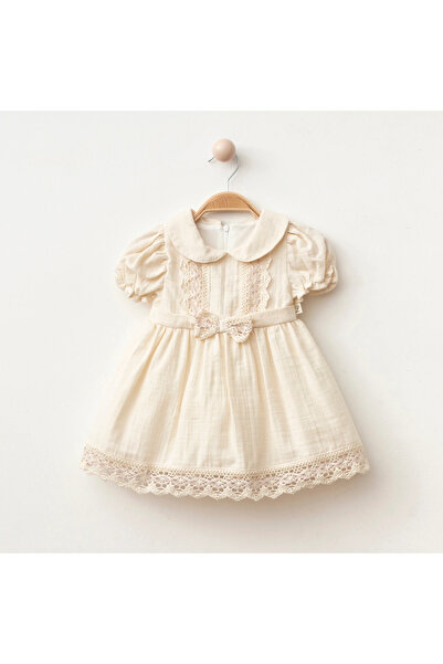 Lumia Baby فستان بناتي مزدوج اللون بتفاصيل كوباناكى