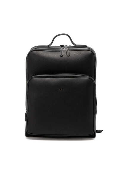 Tergan Siyah Hakiki Deri Unisex Sırt Çantası - S1SR00021454-A41