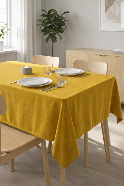 Cortibo Barcelona tamnožuta Somot tekstura Stolnjak