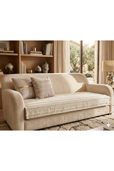 baladı home ev tekstil home collection Striped Embossed Design Sofa Cover 80X...