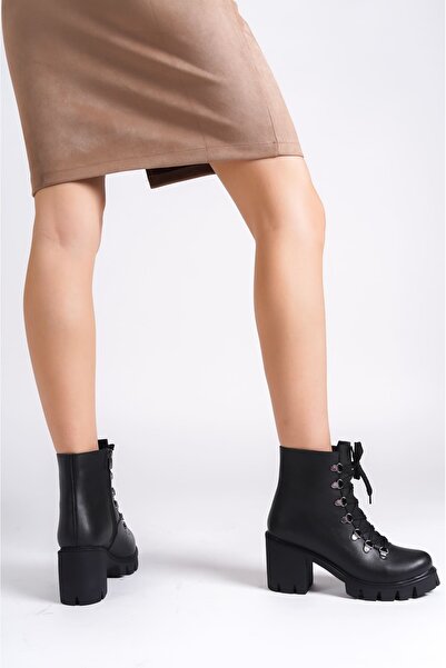 Joy Ayakkabı EMMA Lace-Up Zippered Orthopedic Sole Heels Γυναικείες Μπότες ST...