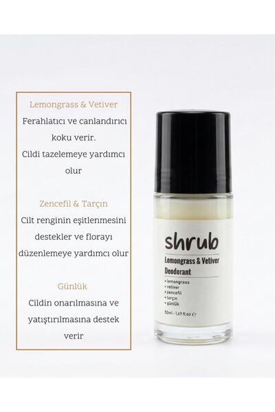 SHRUB Alüminyum İçermeyen Doğal Deodorant - Çinko & Bambu Tozlu Ter Kokusu Ka...