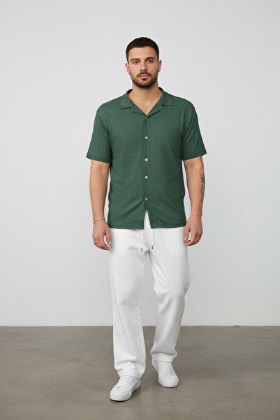 Altamira Ανδρικό πράσινο κοντομάνικο πουκάμισο με στριφτή
