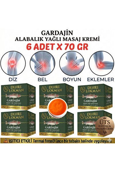 Dehre Lokman GARDAJİN ALABALIK YAĞLI NEW LÜX MASAJ KREMİ 70 GR ( 6ADET )Diz,B...