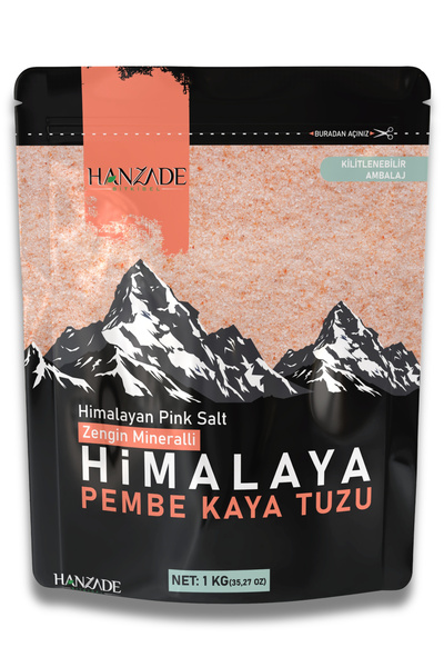 Hanzade Bitkisel Pembe Himalaya Tuzu Toz 1 Kg x 3 Adet (Öğütülmüş Sofralık)
