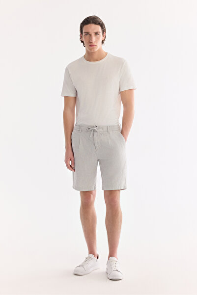Avva Muške sive šortseve opuštenog kroja sa elastičnim strukom od mešavine pl...