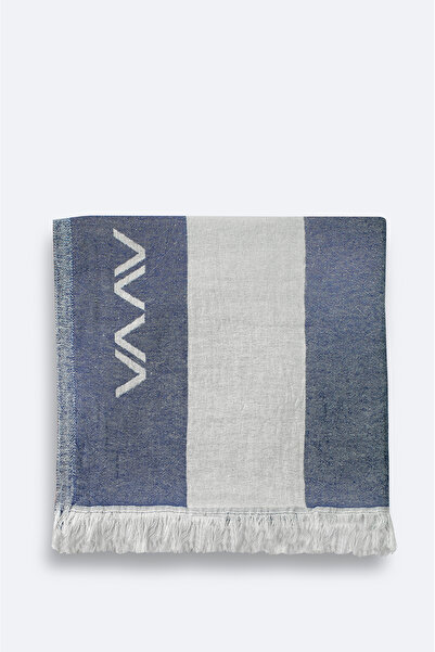 Avva Men's Navy Blue Striped 100% Cotton Peshtemal A51Y8203