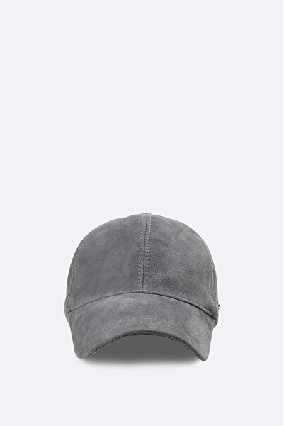 Avva Men's Gray 100% Suede Leather Sports Cap A42Y9286