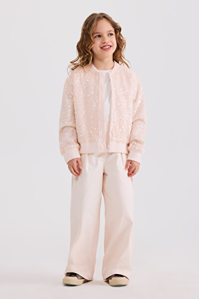 Panço Kız Çocuk Pudra Ceket