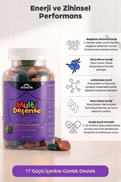 MULTİDEFENSE Çiğnenebilir 90 adet Vitamin Desteği