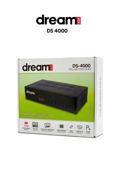 Dreamstar Ds-4000 Hd Kasalı Youtube Ve Telefon Görüntü Aktarma Destekli Uydu ...