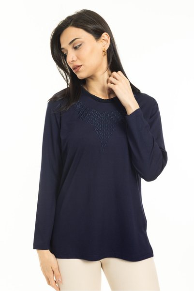 Mutlu City New Season Women's Middle Age and Up New Pattern Round Neck Lycra ...