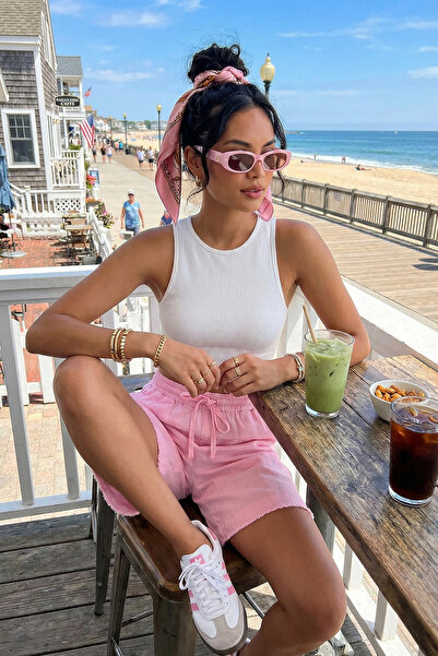 Lela Cotton Standard Fit Normal Waist Tie Pocket Shorts Shorts 668Yp5326