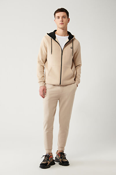 Avva Muške bež Sa vezicom u struku 3 niti Ş Čupkani materijal B Štampano tren...