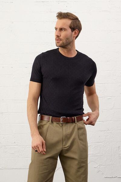 Danger Muška Sa deznom okrugla kragna uska pletena odjeća T-shirt crna