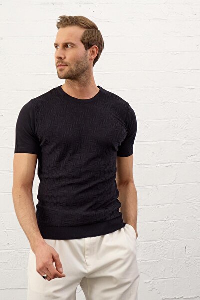 Danger Muška Sa deznom okrugla kragna klasična majica Tanak trikot tamnoplava