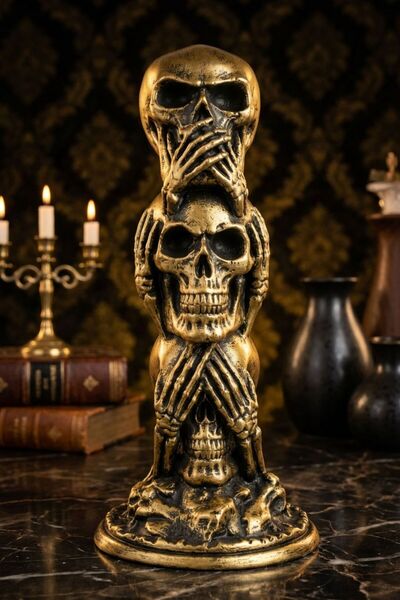 Rugad Biblo Dekoratif Heykel Kuru Kafa Biblosu Altın Eskitme Model 29