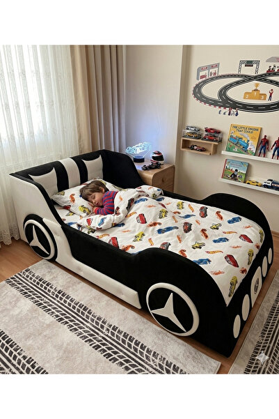Puf Bebe Montessori Her Tarafı Yumuşacık Puf 90x190 Ölçüde Arabalı Bebek Ve Ç...
