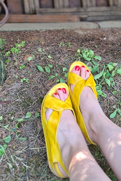 İNZE AYAKKABI Анталия - жълти сандали от естествена кожа