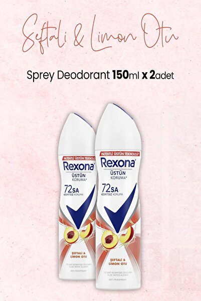 Rexona Kadın Sprey Deodorant Şeftali ve Limon Otu 150 ml x 2 Adet