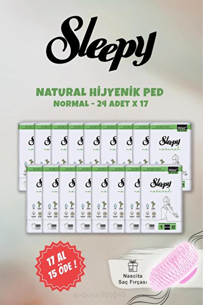 Sleepy 17 AL 15 ÖDE Natura Hijyenik Ped Normal 24 Adet ve Şampuan Fırçası