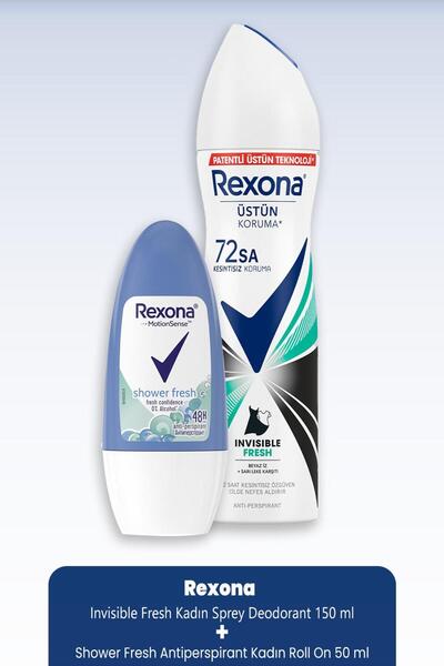 Rexona Invisible Fresh Kadın Sprey Deodorant 150 ml & Shower Fresh Roll On 50 ml
