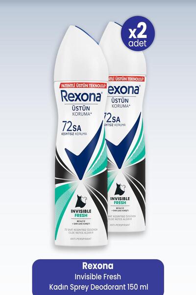 Rexona Invisible Fresh Kadın Sprey Deodorant 150 ml x 2 Adet